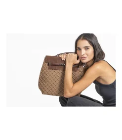 Bolso Mochila Solapa Plisado Trenza Christine