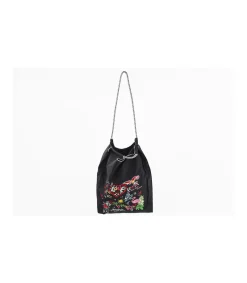 Bolso Plegable Bordado Tropical Bolsos Plegable