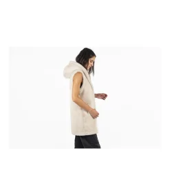 Chaleco Largo Reversible Con Capucha