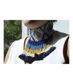 Choker Bordado Etnico Combo Navy