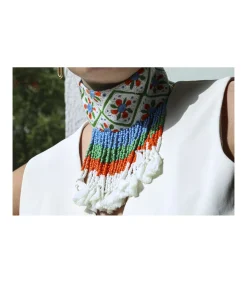 Choker Bordado Etnico Combo Blanco