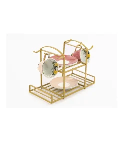 Expositor Cesta De 6 Vasos Y Platos 32.5x24.5x17cm Love&home