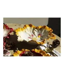 Fuente Plato Flor Pintado A Mano Diametro 28cm Love&home