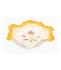 Fuente Plato Flor Pintado A Mano Diametro 28cm Love&home