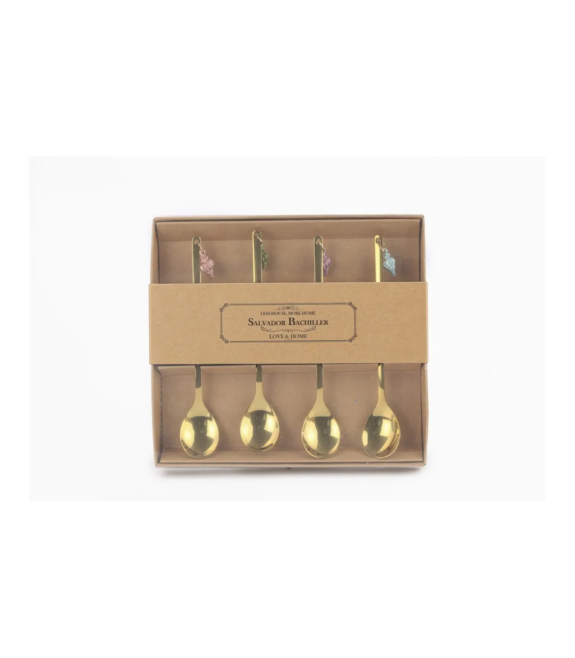 Set De 4 Cucharillas Conchas Love&home