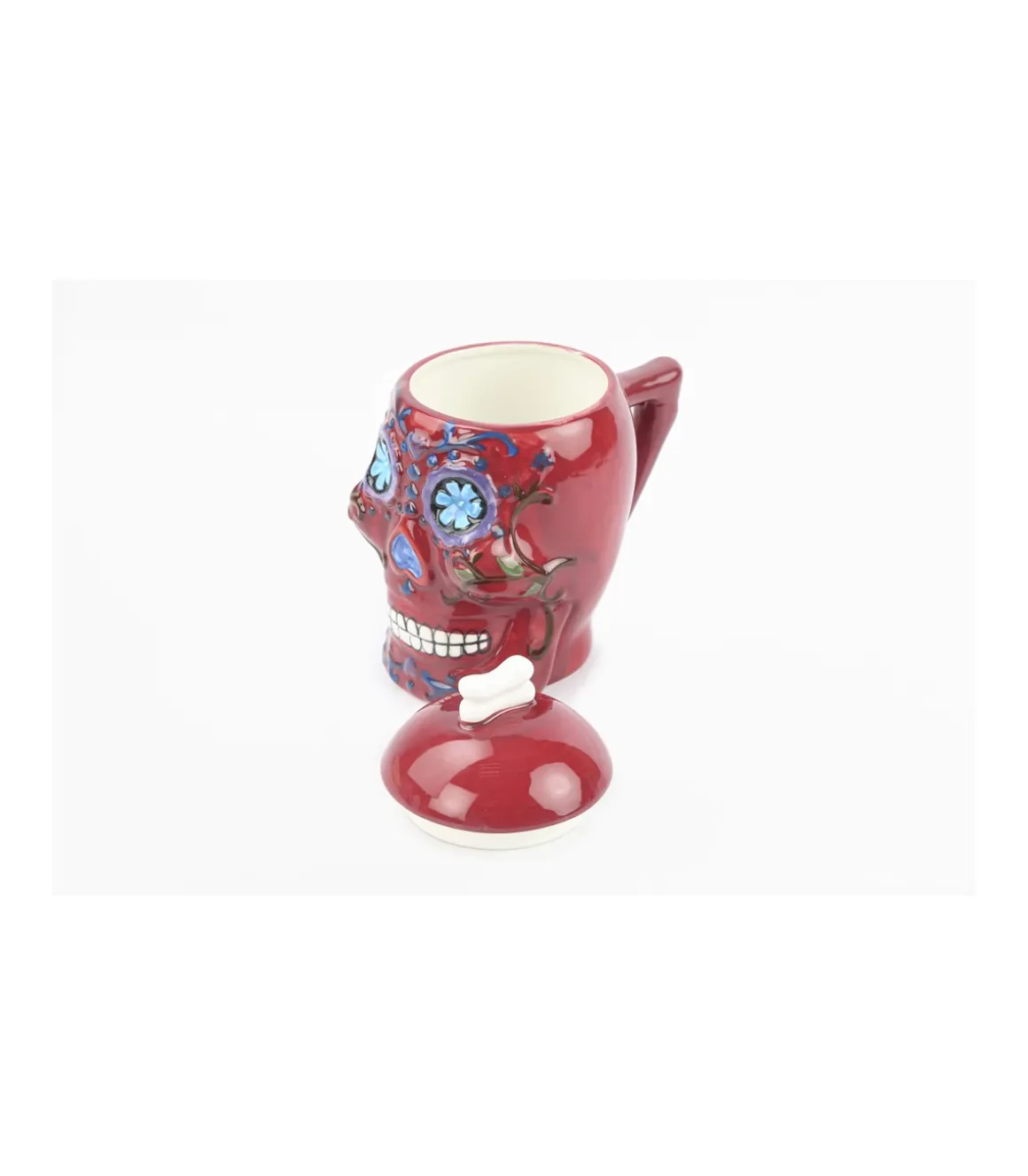 Taza Con Tapa Calavera Love&home